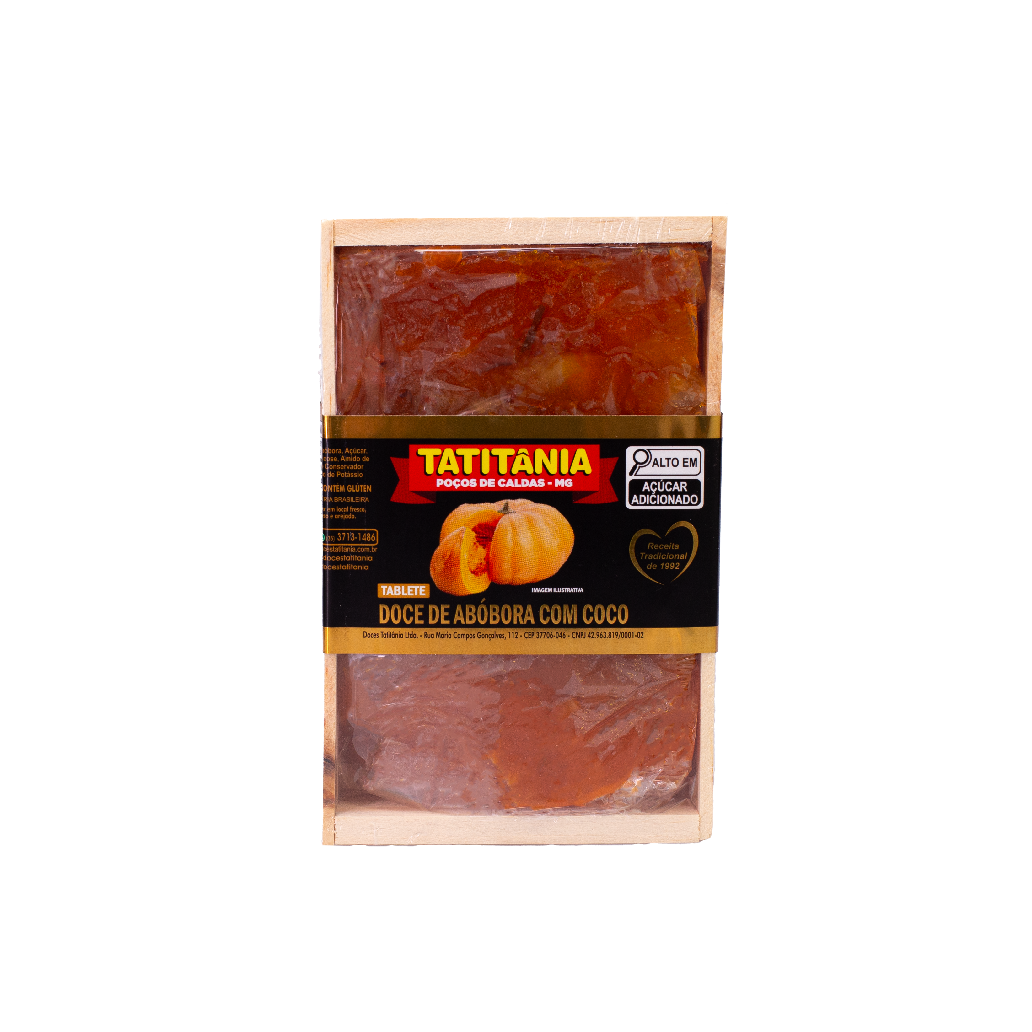 Doce de Abóbora com coco tablete 400g
